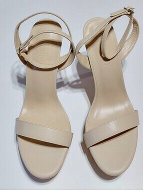 MERUMOTE Women’s  Ankle-Strap Stiletto  Nude Sandals Size 10